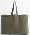 W348 Westford Mill Garment Dyed Oversized Tote Bag Vintage Moss colour image